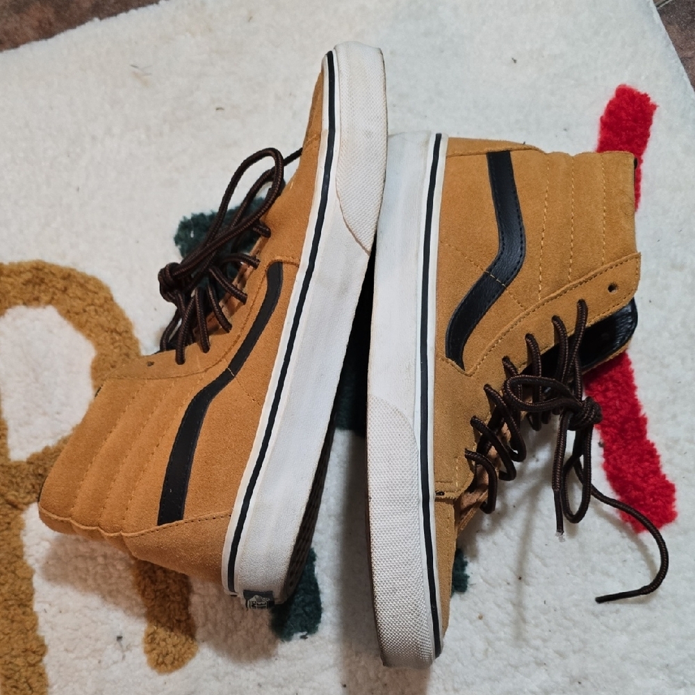 Vans Brown High-Top Sneakers with Black Stripe - Picture 7 of 8